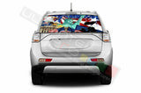 Flags Decals Rear Window See Thru Stickers Perforated for Mitsubishi Outlander