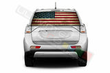 Flags Decals Rear Window See Thru Stickers Perforated for Mitsubishi Outlander