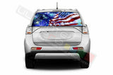 Flags Decals Rear Window See Thru Stickers Perforated for Mitsubishi Outlander