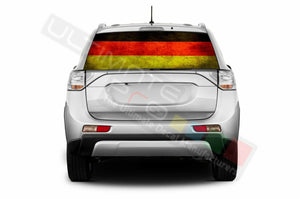 Flags Decals Rear Window See Thru Stickers Perforated for Mitsubishi Outlander