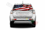 Flags Decals Rear Window See Thru Stickers Perforated for Mitsubishi Outlander