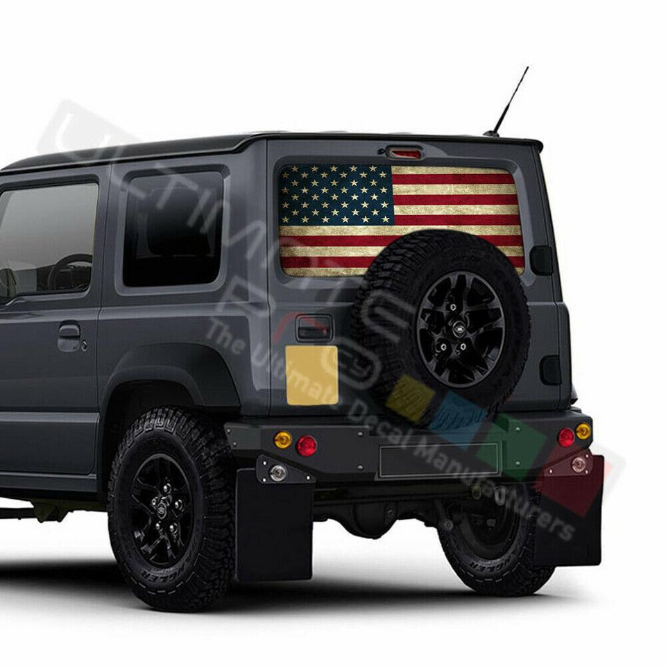 Flags Decals Rear Window See Thru Stickers Perforated for New Suzuki Jimny 2020