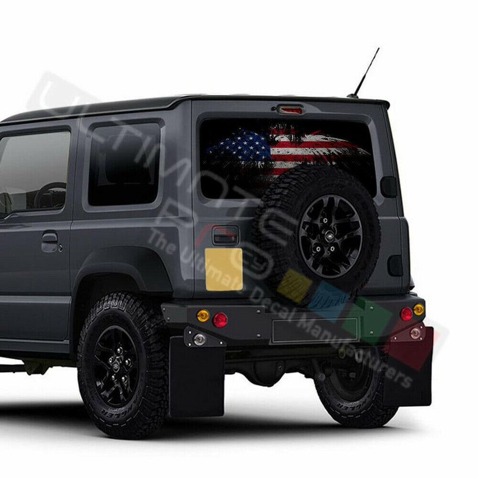 Flags Decals Rear Window See Thru Stickers Perforated for New Suzuki Jimny 2020