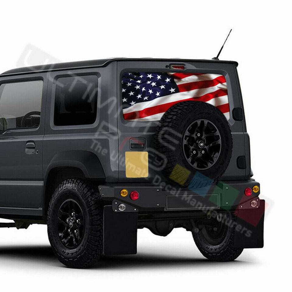 Flags Decals Rear Window See Thru Stickers Perforated for New Suzuki Jimny 2020