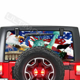 Flags Decals See Thru Stickers Perforated for Jeep Wrangler 2 doors rear window