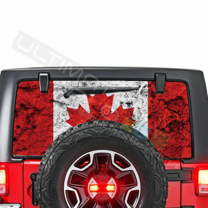 Flags Decals See Thru Stickers Perforated for Jeep Wrangler 2 doors rear window