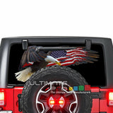 Flags Decals See Thru Stickers Perforated for Jeep Wrangler 2 doors rear window