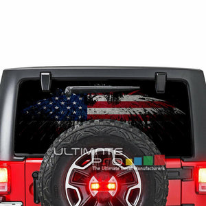 Flags Decals See Thru Stickers Perforated for Jeep Wrangler 2 doors rear window