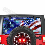 Flags Decals See Thru Stickers Perforated for Jeep Wrangler 2 doors rear window