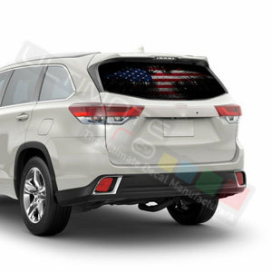 Flags Decals Window See Thru Stickers Perforated for Toyota Highlander 2016 2017