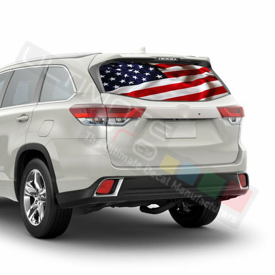 Flags Decals Window See Thru Stickers Perforated for Toyota Highlander 2016 2017