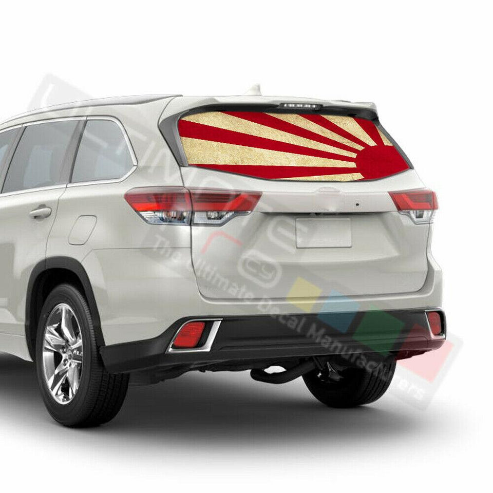 Flags Decals Window See Thru Stickers Perforated for Toyota Highlander 2016 2017