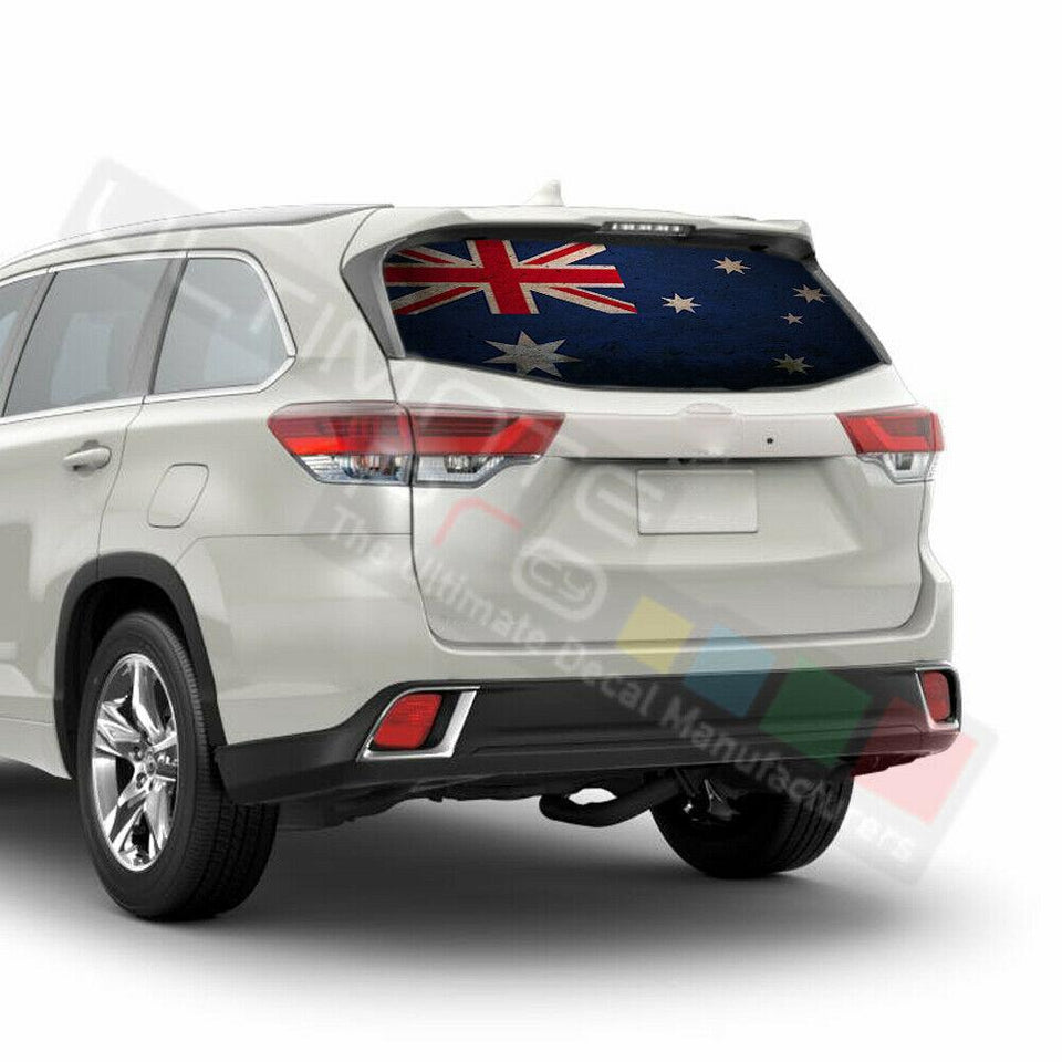 Flags Decals Window See Thru Stickers Perforated for Toyota Highlander 2016 2017