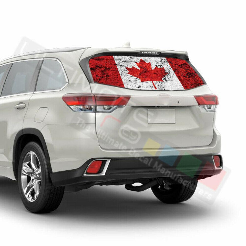 Flags Decals Window See Thru Stickers Perforated for Toyota Highlander 2016 2017