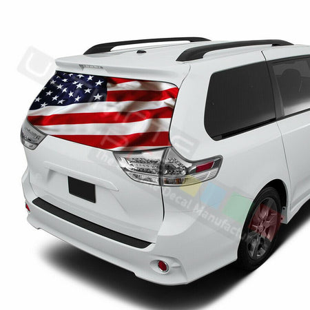 Flags Decals Window See Thru Stickers Perforated for Toyota Sienna 2017 2018