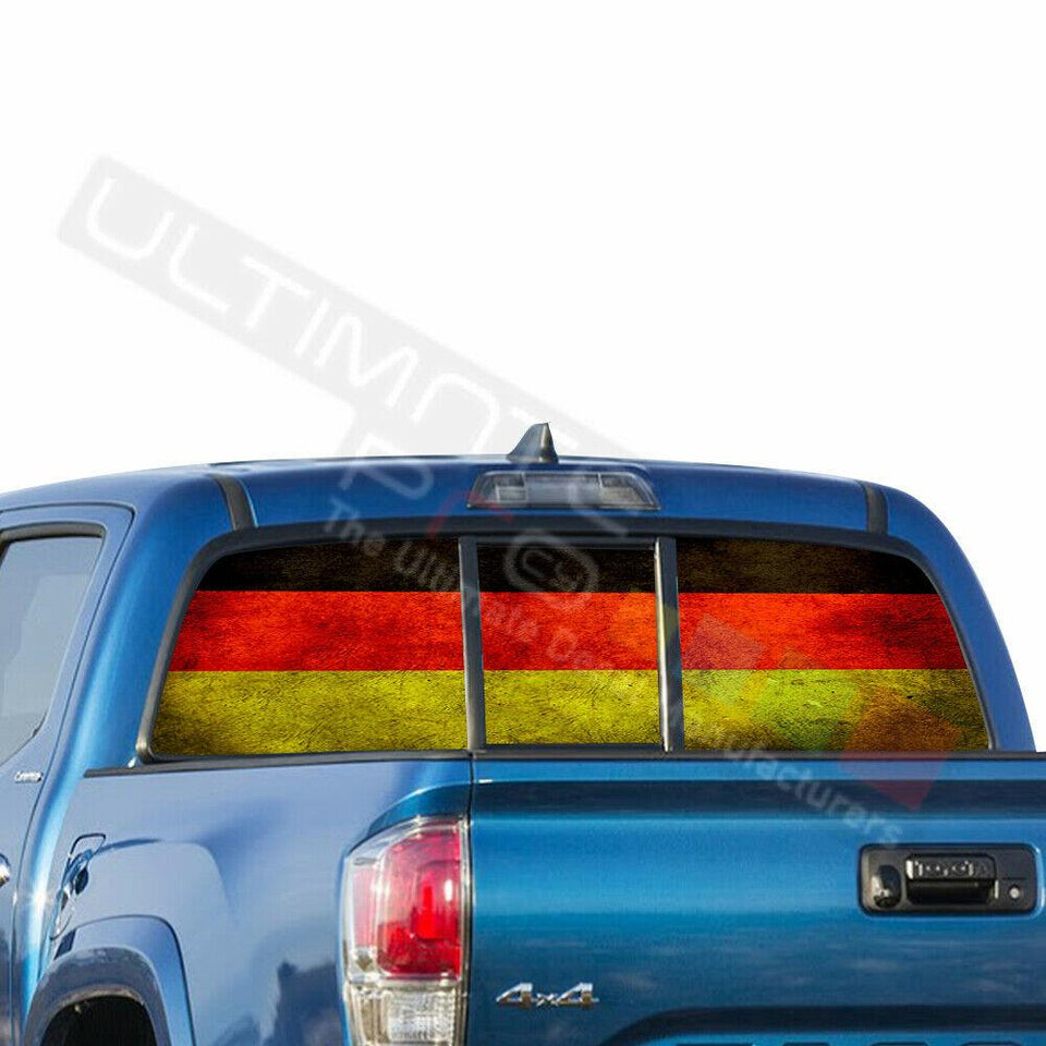 Flags Decals Window See Thru Stickers Perforated for Toyota Tacoma 2018 2019