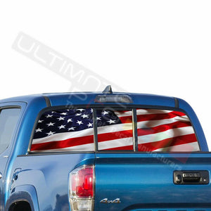 Flags Decals Window See Thru Stickers Perforated for Toyota Tacoma 2018 2019