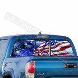 Flags Decals Window See Thru Stickers Perforated for Toyota Tacoma 2018 2019