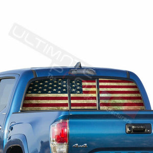 Flags Decals Window See Thru Stickers Perforated for Toyota Tacoma 2018 2019