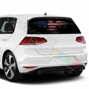 Flags Decals Window See Thru Stickers Perforated for Volkswagen Golf 2018 2019