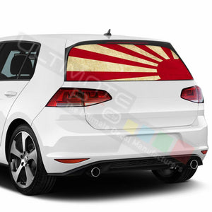 Flags Decals Window See Thru Stickers Perforated for Volkswagen Golf 2018 2019