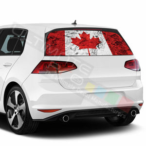 Flags Decals Window See Thru Stickers Perforated for Volkswagen Golf 2018 2019