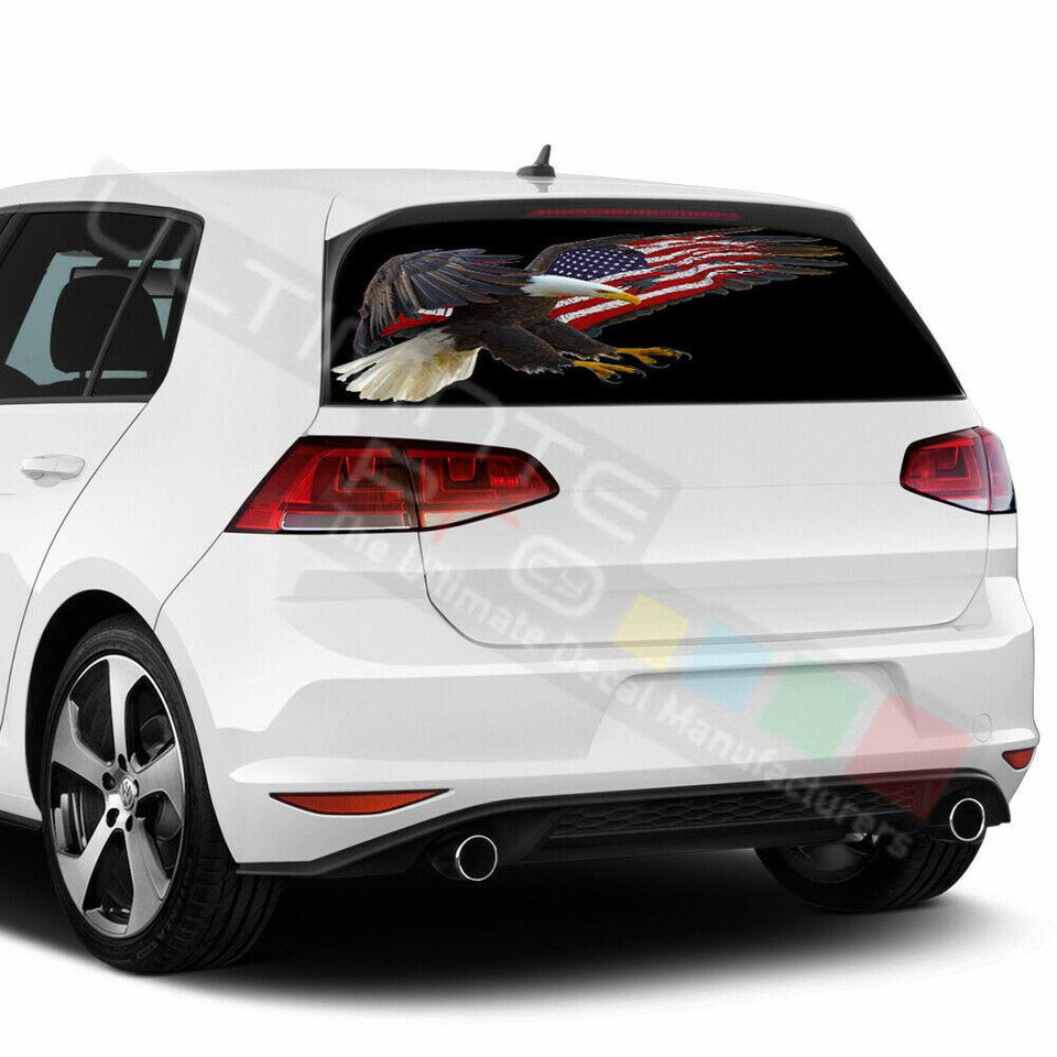 Flags Decals Window See Thru Stickers Perforated for Volkswagen Golf 2018 2019