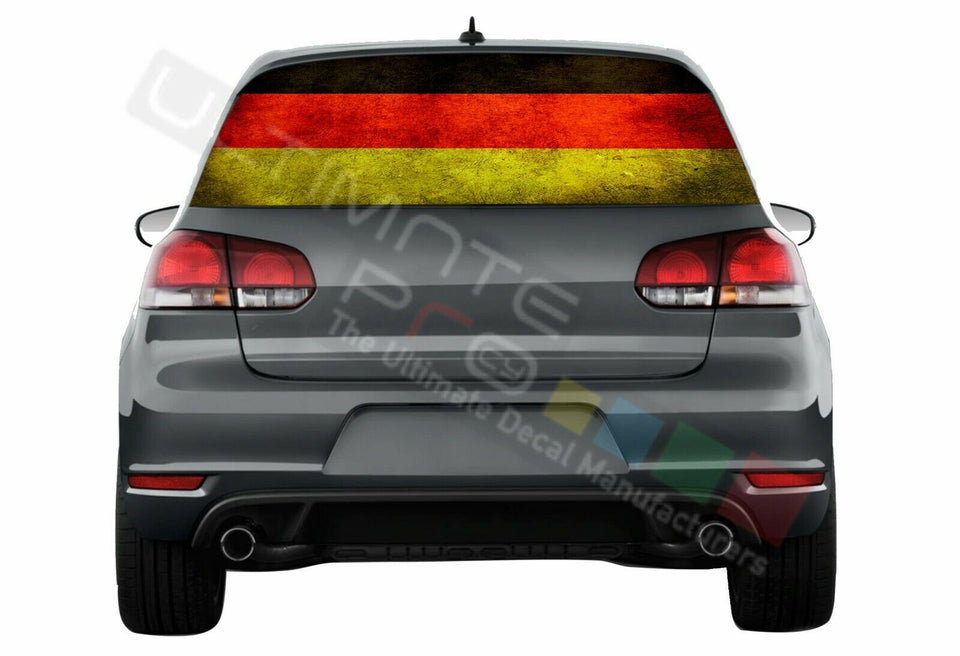 Flags Decals Window See Thru Stickers Perforated for Volkswagen Golf VW Old