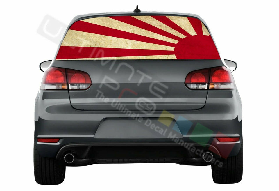 Flags Decals Window See Thru Stickers Perforated for Volkswagen Golf VW Old