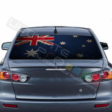 Flags Design Decal Rear Window See Thru Stickers Perforated for Mitsubishin Evo