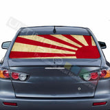 Flags Design Decal Rear Window See Thru Stickers Perforated for Mitsubishin Evo