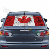 Flags Design Decal Rear Window See Thru Stickers Perforated for Mitsubishin Evo