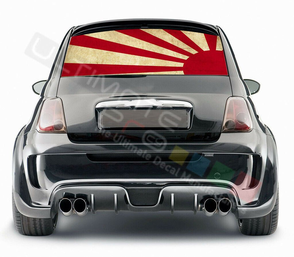 Flags Design Decals Rear Window See Thru Stickers Perforated for FIAT 500 2020