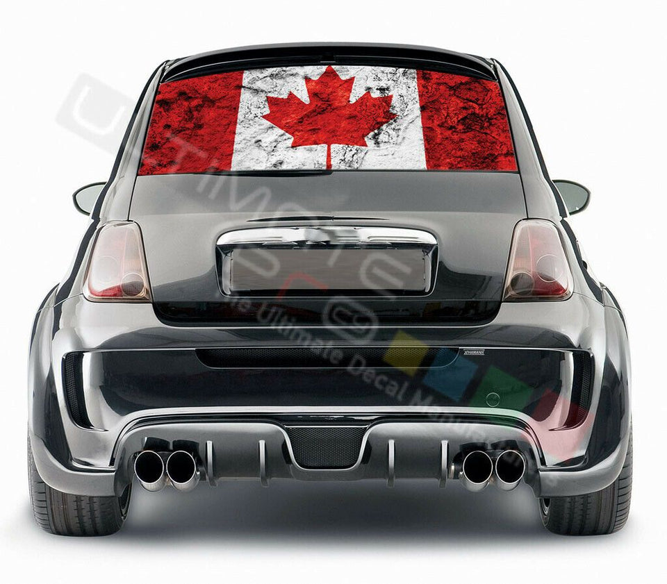 Flags Design Decals Rear Window See Thru Stickers Perforated for FIAT 500 2020