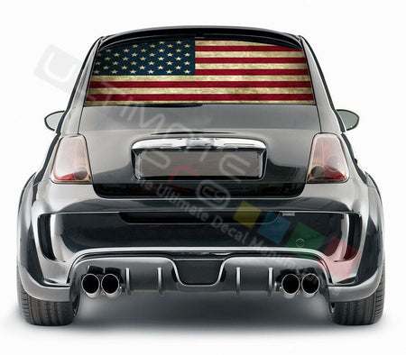 Flags Design Decals Rear Window See Thru Stickers Perforated for FIAT 500 2020