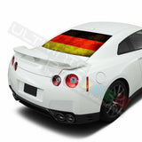 Flags Design Decals Window See Thru Stickers Perforated for Nissan GTR 2019 2020