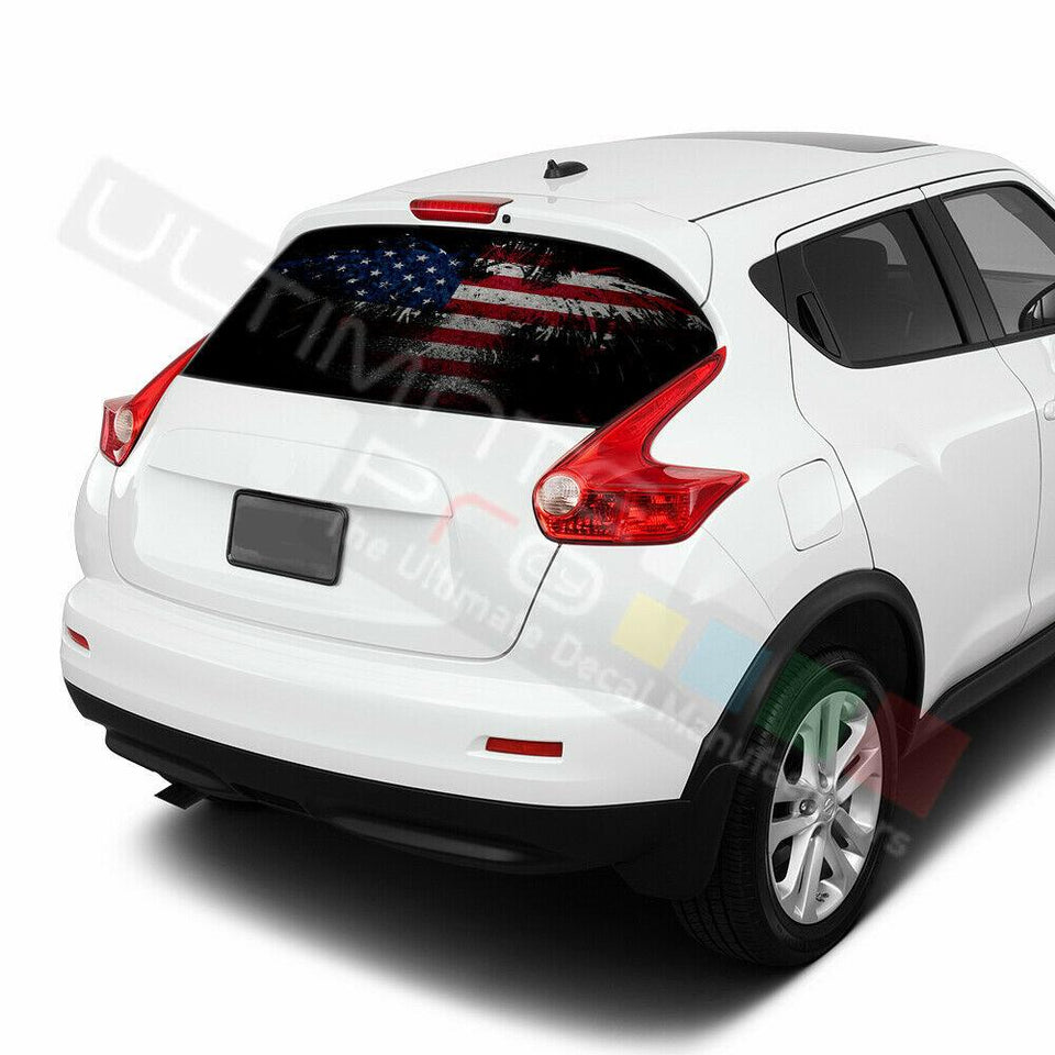 Flags Design Decals Window See Thru Stickers Perforated for Nissan Juke 2020