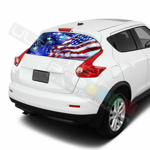 Flags Design Decals Window See Thru Stickers Perforated for Nissan Juke 2020