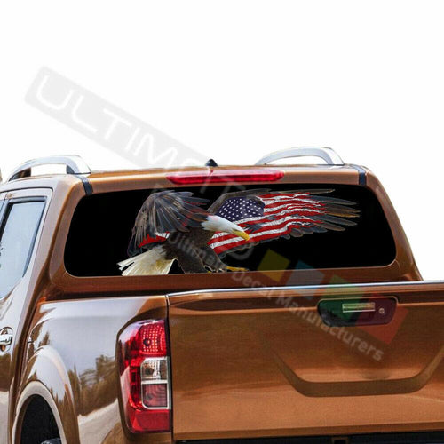 Flags Design Decals Window See Thru Stickers Perforated for Nissan Navara NP300