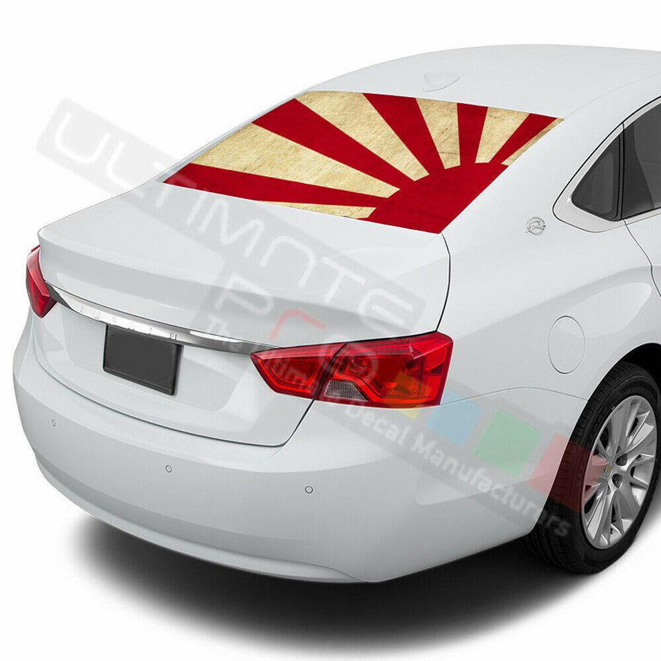 Flags design Rear Window See Thru Stickers Perforated for Chevrolet Impala