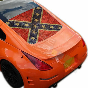 Flags Designs Decals Window See Thru Stickers Perforated for Nissan 350z 2019