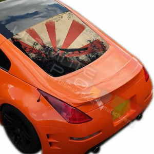 Flags Designs Decals Window See Thru Stickers Perforated for Nissan 350z 2019