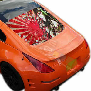 Flags Designs Decals Window See Thru Stickers Perforated for Nissan 350z 2019