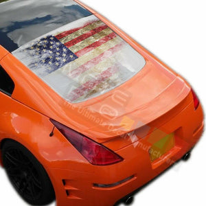 Flags Designs Decals Window See Thru Stickers Perforated for Nissan 350z 2019