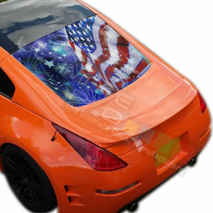 Flags Designs Decals Window See Thru Stickers Perforated for Nissan 350z 2019