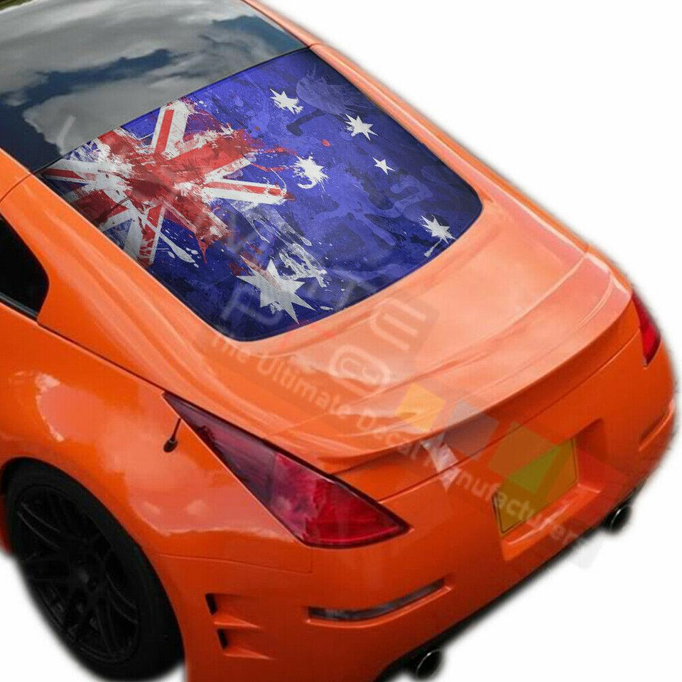 Flags Designs Decals Window See Thru Stickers Perforated for Nissan 350z 2019