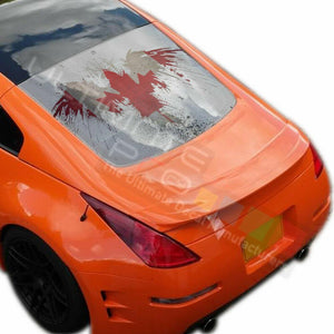 Flags Designs Decals Window See Thru Stickers Perforated for Nissan 350z 2019