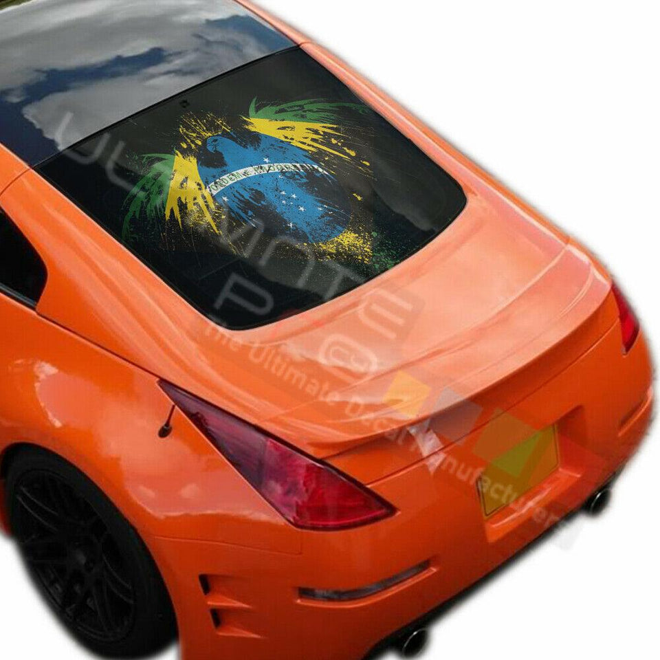 Flags Designs Decals Window See Thru Stickers Perforated for Nissan 350z 2019