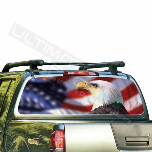 Flags Designs Decals Window See Thru Stickers Perforated for Nissan Frontier