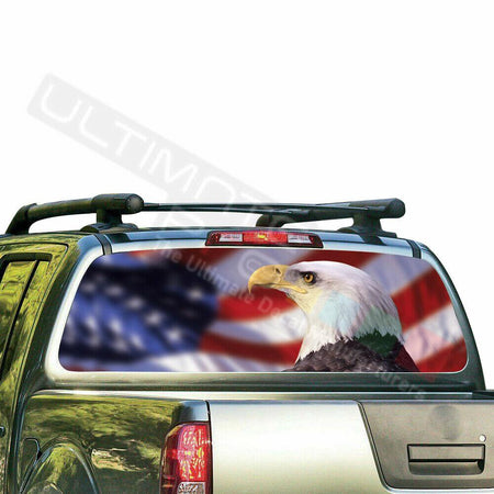 Flags Designs Decals Window See Thru Stickers Perforated for Nissan Frontier